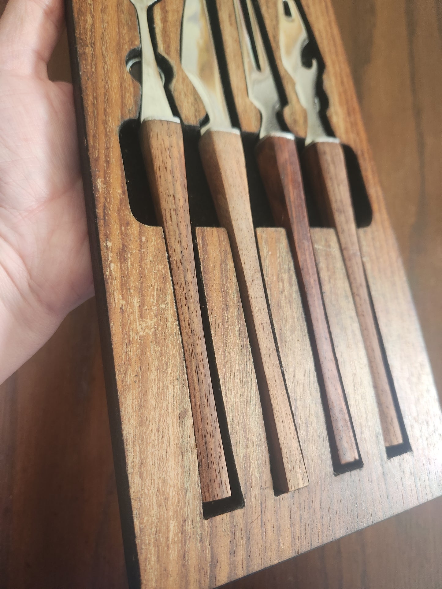 MCM Wooden Bar Tools Set with Tile & Cutting Board